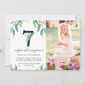 Invitation Jolie Botanique 7ème Anniversaire Photo (Devant)