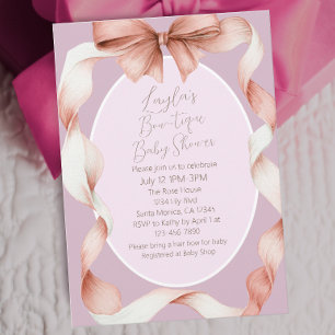 Invitation Jolie boutique d'arc en ciel rose pour Baby Shower