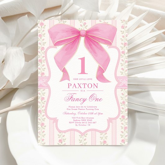 Invitation Jolie Bow rose Fancy One Love Shack 1er Anniversai