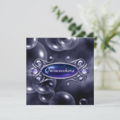 Invitation Jolie bulles violettes Quinceanera (Debout devant)