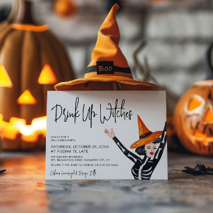 Invitation Jolie 'Buvez les Sorcières' Soirée Filles Hallowee