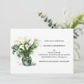 Invitation Jolie Calla Lily Fleurs Anniversaire (Debout devant)