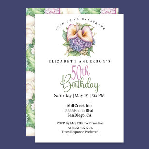 Invitation Jolie calla pastel pour 50e anniversaire