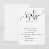 Invitation Jolie calligraphie de réponse de mariage avec des (Devant / Derrière)