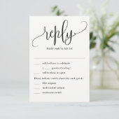 Invitation Jolie calligraphie de réponse de mariage avec des  (Debout devant)