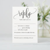 Invitation Jolie Calligraphie Réponse de Mariage sans Menu (Debout devant)
