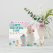 Invitation Jolie chasse aux oeufs de lapin de Pâques Invitati (Debout devant)