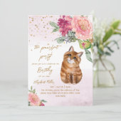 Invitation Jolie Chat Perfect Pawty (fête) Fille 2e anniversa (Debout devant)