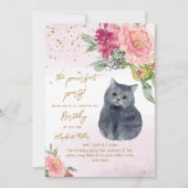 Invitation Jolie Chat Perfect Pawty (fête) Fille 2e anniversa (Devant)