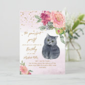 Invitation Jolie Chat Perfect Pawty (fête) Fille 2e anniversa (Debout devant)