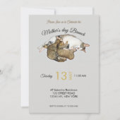 Invitation Jolie chatte mère allaitant ses petits chatons (Devant)