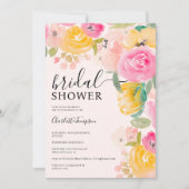Invitation Jolie chic jardin fleuri aquarelle nuptiale (Devant)