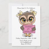 Invitation Jolie Chouette Anniversaire (Devant)