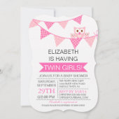 Invitation Jolie chouette chou à bottes roses Baby shower TWI (Devant)