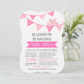 Invitation Jolie chouette chou à bottes roses Baby shower TWI (Debout devant)