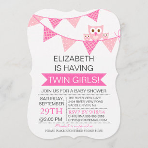 Invitation Jolie chouette chou à bottes roses Baby shower TWI