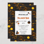 Invitation Jolie citrouille Boo fête d'Halloween (Devant / Derrière)