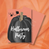 Invitation Jolie citrouille de script orange fête Halloween