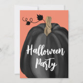 Invitation Jolie citrouille de script orange fête Halloween (Devant)