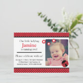 Invitation Jolie coccinelle, Pois rouge et noir (Debout devant)