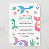 Invitation Jolie comme une Sirène Enterrement de Vie de Jeune (Devant / Derrière)