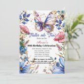 Invitation Jolie conception d'invitation d'anniversaire papil (Debout devant)