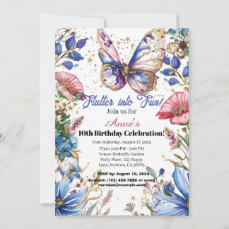 Invitation Jolie conception d'invitation d'anniversaire papil