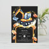 Invitation Jolie construction colorée Anniversaire (Debout devant)