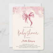 Invitation Jolie coquette cabot rose Baby shower fille (Devant)