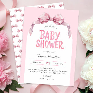 Invitation Jolie Coquette rose moderne Baby shower de fille d
