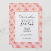 Invitation Jolie couleur rose pâle Rose Anniversaire (Devant / Derrière)