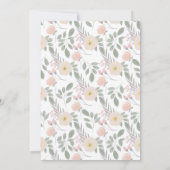 Invitation Jolie couronne de fleurs roses | Brunch pour bébé (Dos)