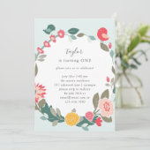 Invitation Jolie couronne et mignons oiseaux fête d'anniversa (Debout devant)