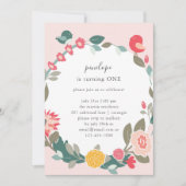 Invitation Jolie couronne et mignons oiseaux fête d'anniversa (Devant)