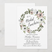 Invitation Jolie couronne florale - Déjeuner nuptial (Devant / Derrière)