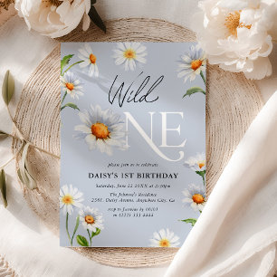 Invitation Jolie Daisy Wild One Fille 1er Anniversaire