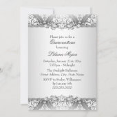 Invitation Jolie Damask en argent Tiara Quinceanera (Dos)