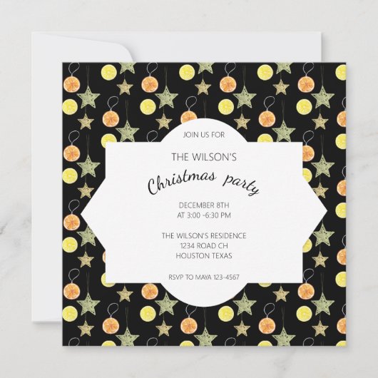 Invitation Jolie Décoration De Vacances Citron Et Oranges (Devant)