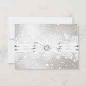 Invitation Jolie dentelle & Bow Silver Christmas Holiday RSVP (Dos)