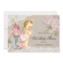 Jolie dentelle de Shabby Floral Girl Baby shower B