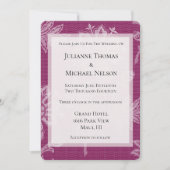 Invitation Jolie dentelle de vin de Bourgogne Mariage romanti (Devant)