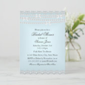 Invitation Jolie dentelle et Pearl Blue Bridal Showboat Invit (Debout devant)