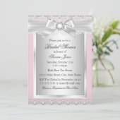 Invitation Jolie dentelle et poitrine rose Douche nuptiale In (Debout devant)
