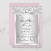 Invitation Jolie dentelle et poitrine rose Douche nuptiale In (Devant / Derrière)