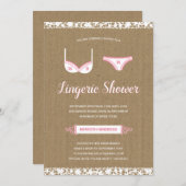 Invitation Jolie dentelle| Lingerie Fête de l'mariée Invitati (Devant / Derrière)