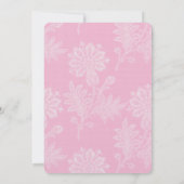 Invitation Jolie dentelle rose Fête des mariées florale (Dos)