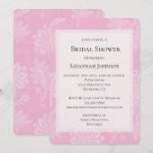 Invitation Jolie dentelle rose Fête des mariées florale (Devant / Derrière)