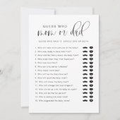 Invitation JOLIE Devis moderne Qui maman ou papa Baby shower  (Devant)