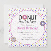 Invitation Jolie Donut Colorée Mlle Cette Fête Sprinkes (Devant)