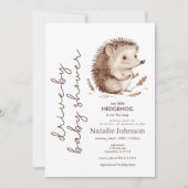 Invitation Jolie Douce Petite Hérisson Fête de Naissance Driv (Devant)